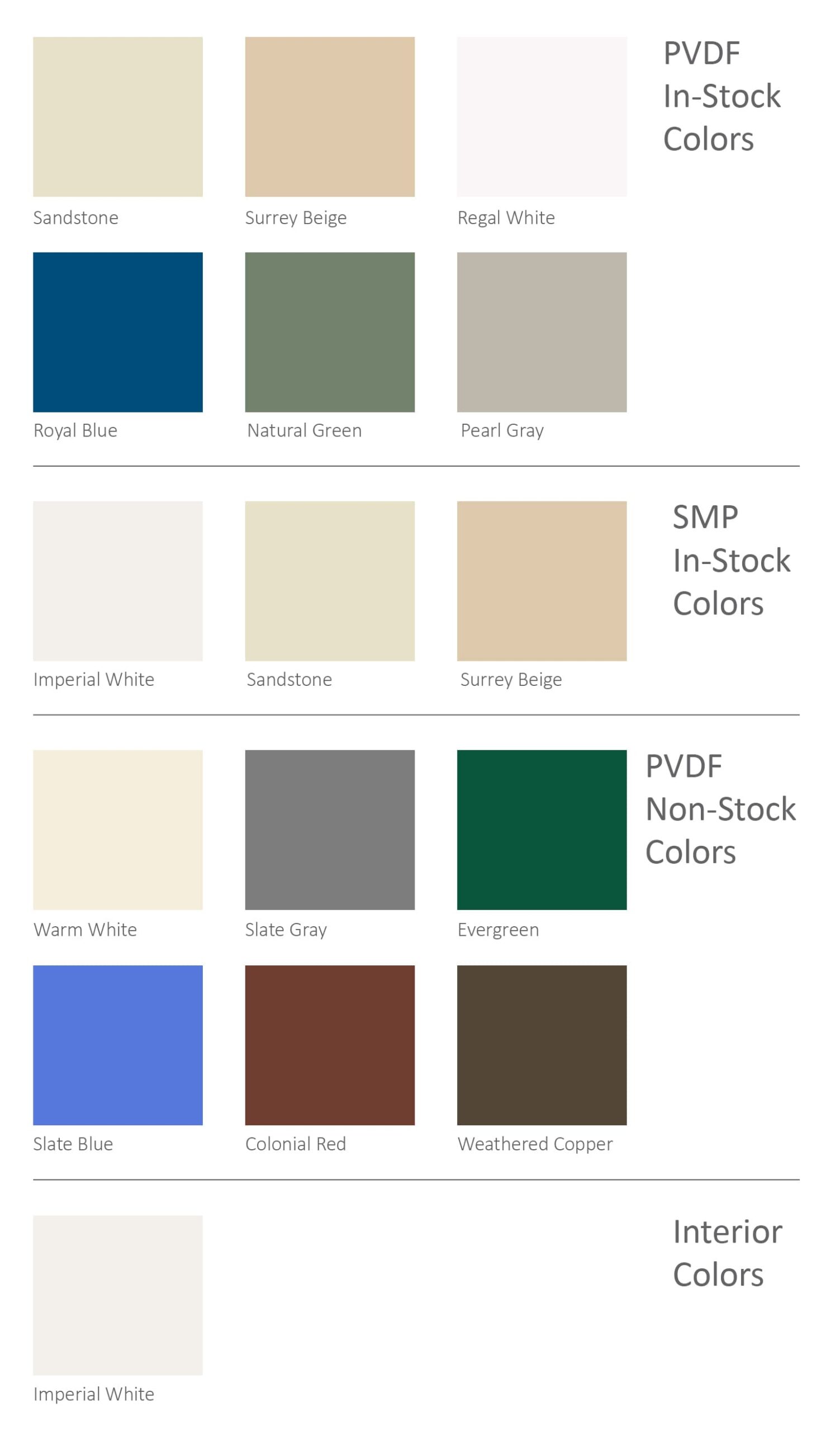 Insulated Metal Panel Color Chart